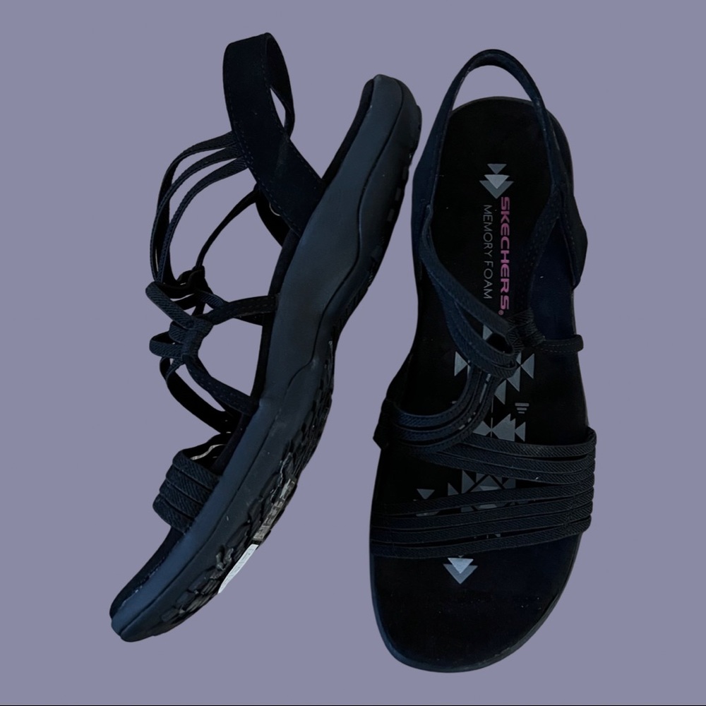 NEW Skechers Reggae Slim Stretch Appeal Sandals Black size 9